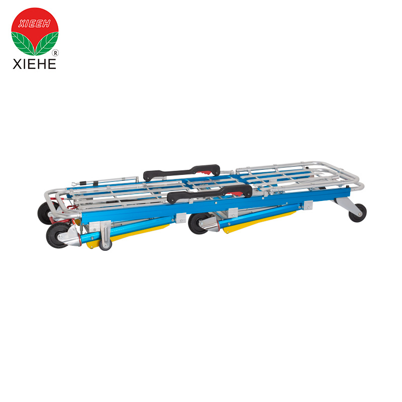 Ambulance Automatic Loading Folding Chair Stretcher with Wheels for Emergency