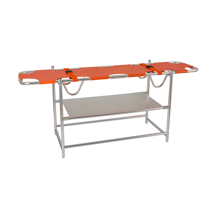 Emergency rescue double folding aluminum alloy foldaway stretcher