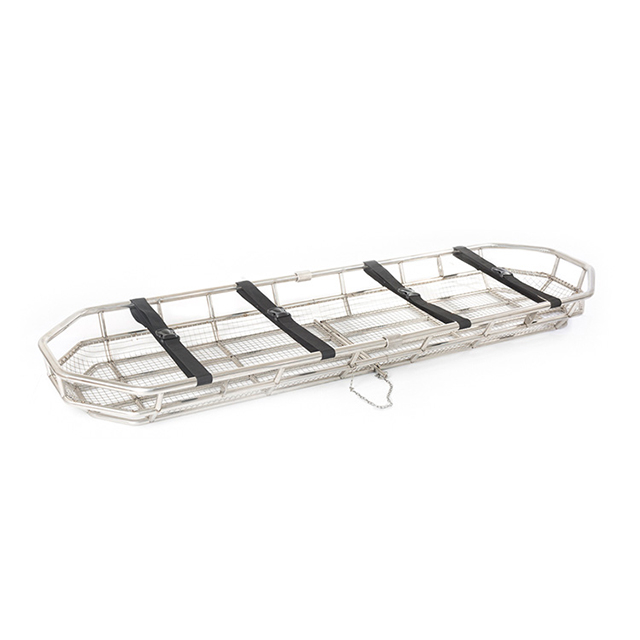 Stainless 2 Piece Basket Stretcher with Straps for Emergency