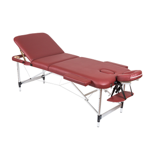 Moderate price PVC leather 3 Section Aluminum Massage Table salon beauty bed