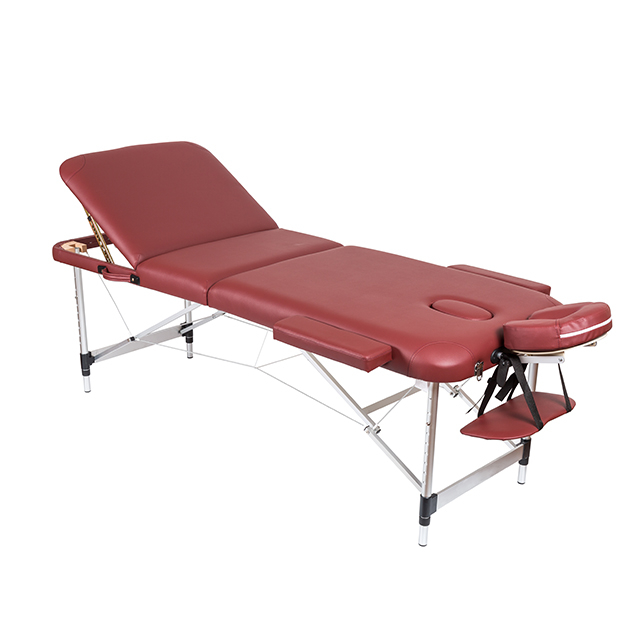 Moderate price PVC leather 3 Section Aluminum Massage Table salon beauty bed