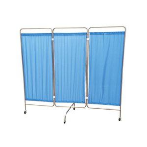 Hospital 3 Folding Screen Stainless Steel Medical Ward Screen with Wheels for Hospital Use